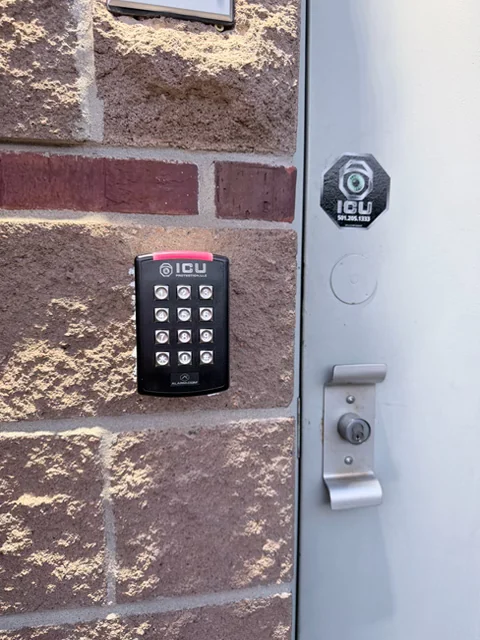 ICU Protection access-control keypad and secured commercial door installation